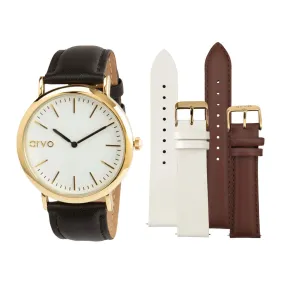 Arvo Unisex Time Sawyer Watch Gold Gift Set