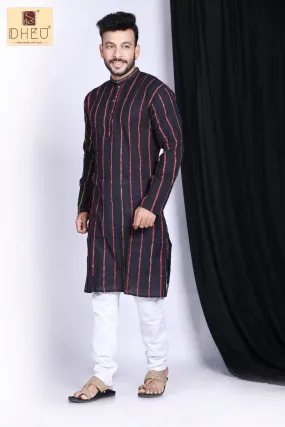 Black Khes Pure Cotton kurta for Men