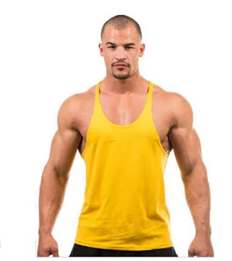 Candy Color Tank Tops Men Summer GYM Fitness Casual Loose Athletic Vests Sleeveless Tanks Tee