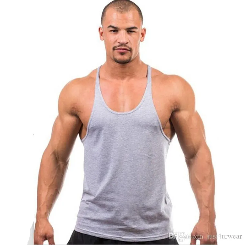 Candy Color Tank Tops Men Summer GYM Fitness Casual Loose Athletic Vests Sleeveless Tanks Tee