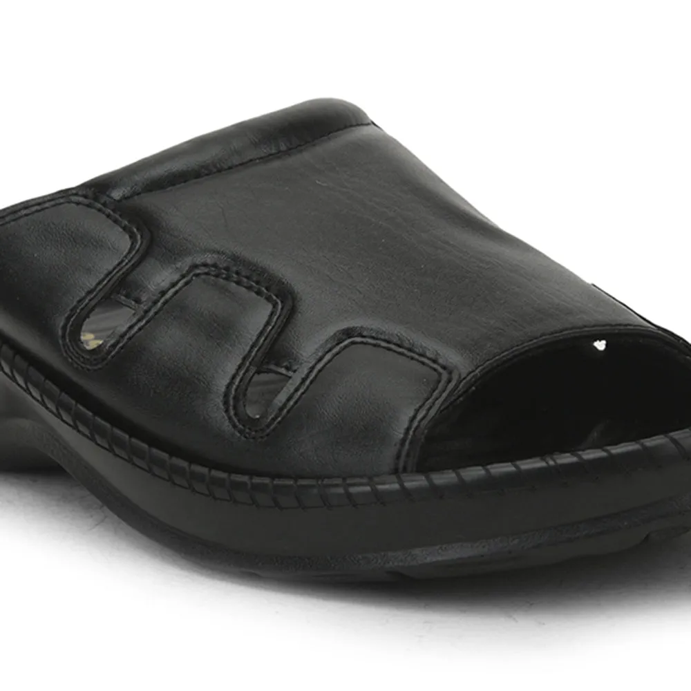 Coolers Casual Slippers For Men (Black) META-2 By Liberty