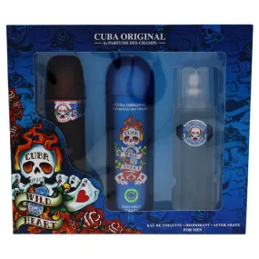 Cuba Wild Heart by Cuba for Men - 3 Pc Gift Set