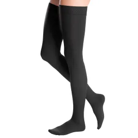 Duomed Advantage Soft Opaque Closed Toe Thigh Highs w/Beaded Band - 30-40 mmHg