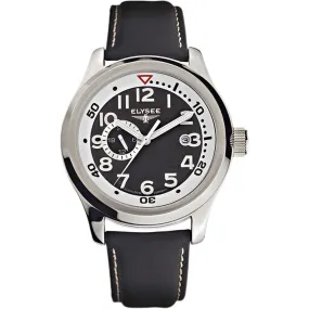 Elysee Automatic Black Leather Men Watch 28420