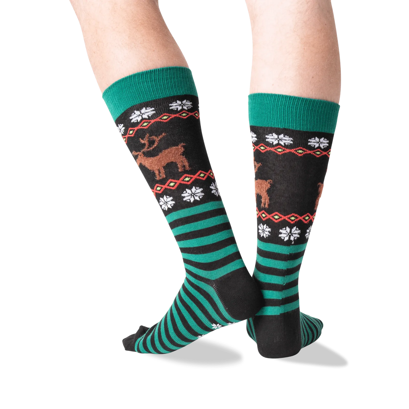 HOTSOX Men's Reindeer Non-Skid Crew Sock