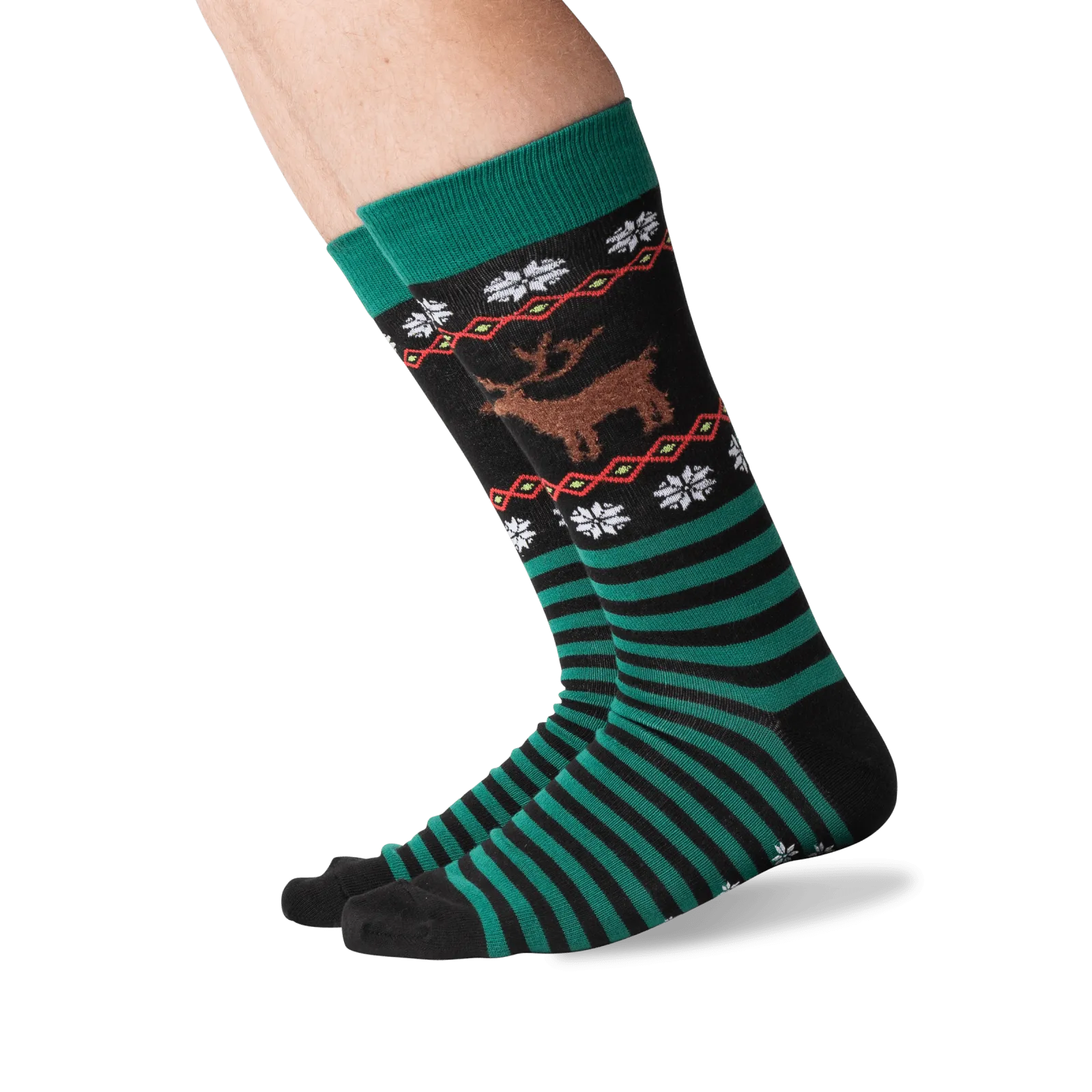 HOTSOX Men's Reindeer Non-Skid Crew Sock