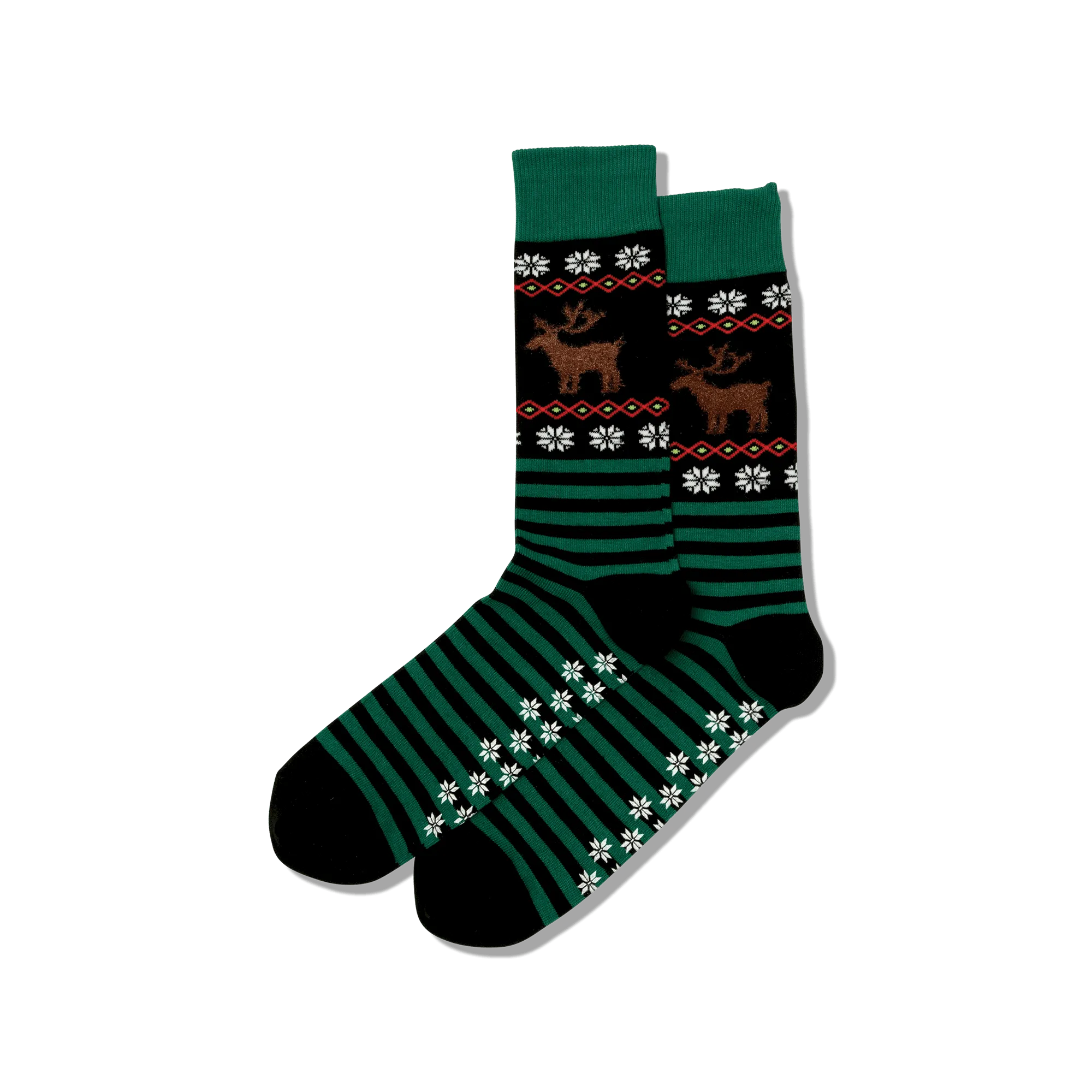 HOTSOX Men's Reindeer Non-Skid Crew Sock