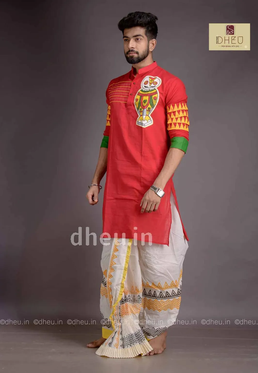 Lakkhi Pecha-Designer  Dhoti(Optional) Kurta Full Set