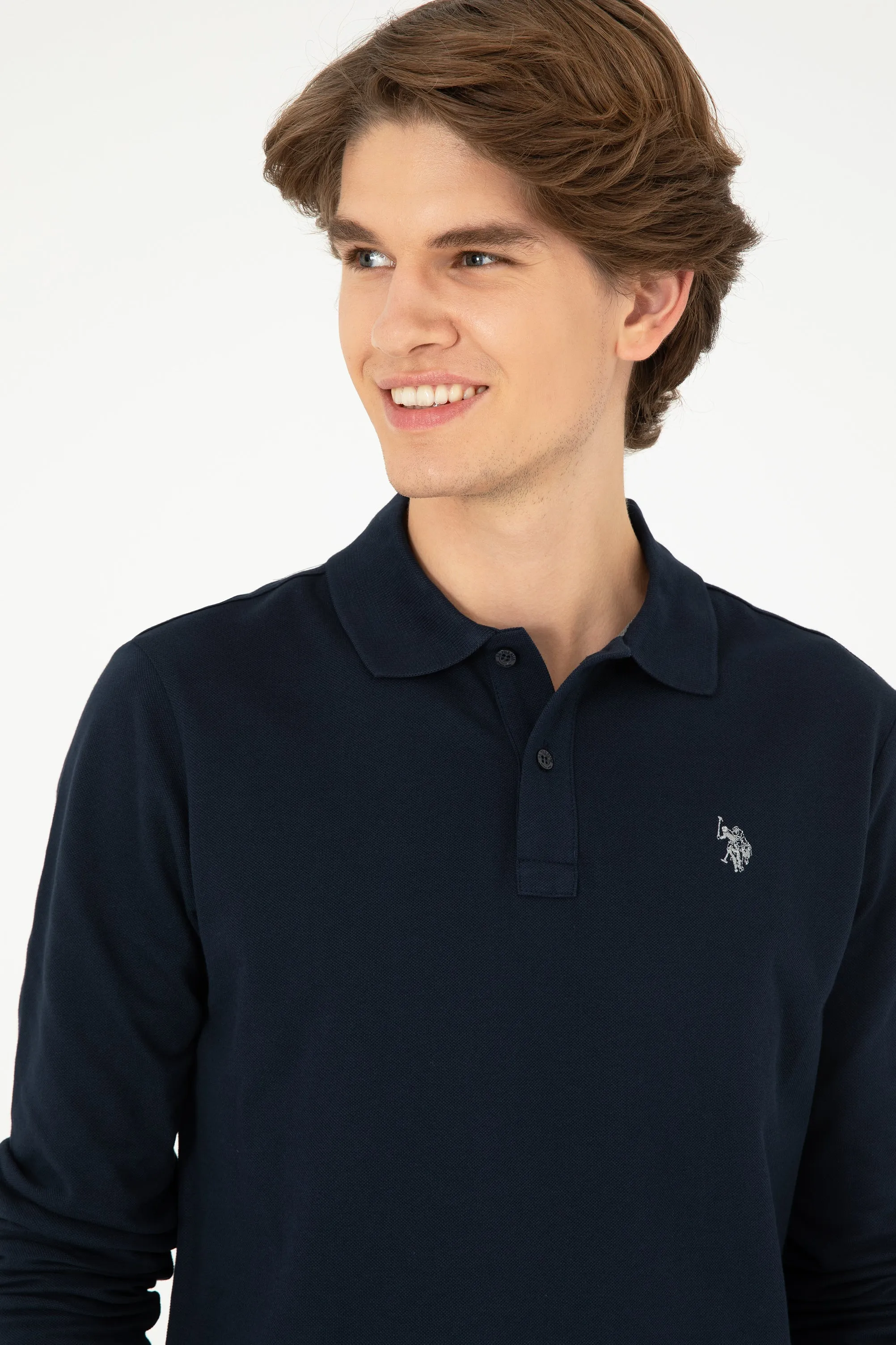 USPA Polo Shirt Men Navy VR033 USPOM243 Full Sleeve US Polo Assn.